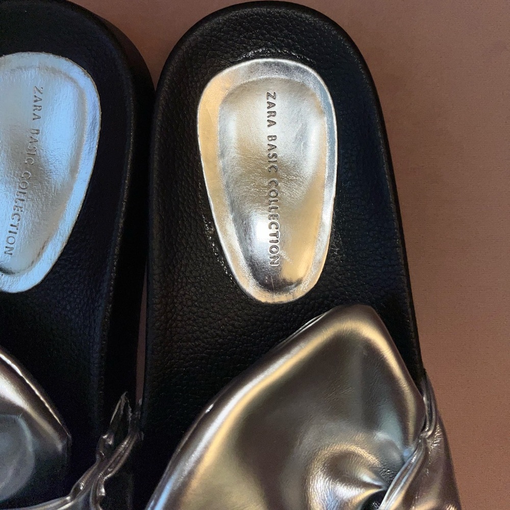 Zara Basic Collection Silver Sandals - image 3